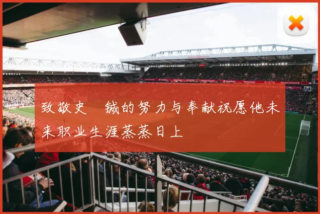 致敬史堉铖的努力与奉献祝愿他未来职业生涯蒸蒸日上